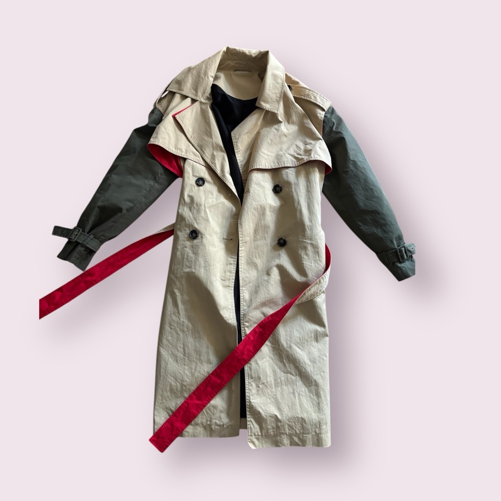 Charletta colorblock classic long trench